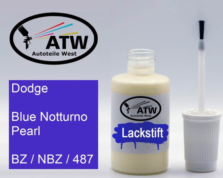 Dodge, Blue Notturno Pearl, BZ / NBZ / 487: 20ml Lackstift, von ATW Autoteile West.